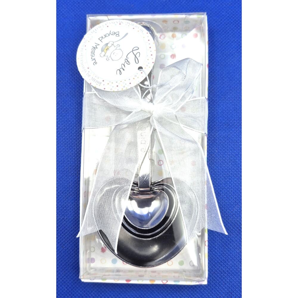 NEW Heart-Shaped 4-Piece Measuring Spoon Set Love Beyond Measure Kate Aspen